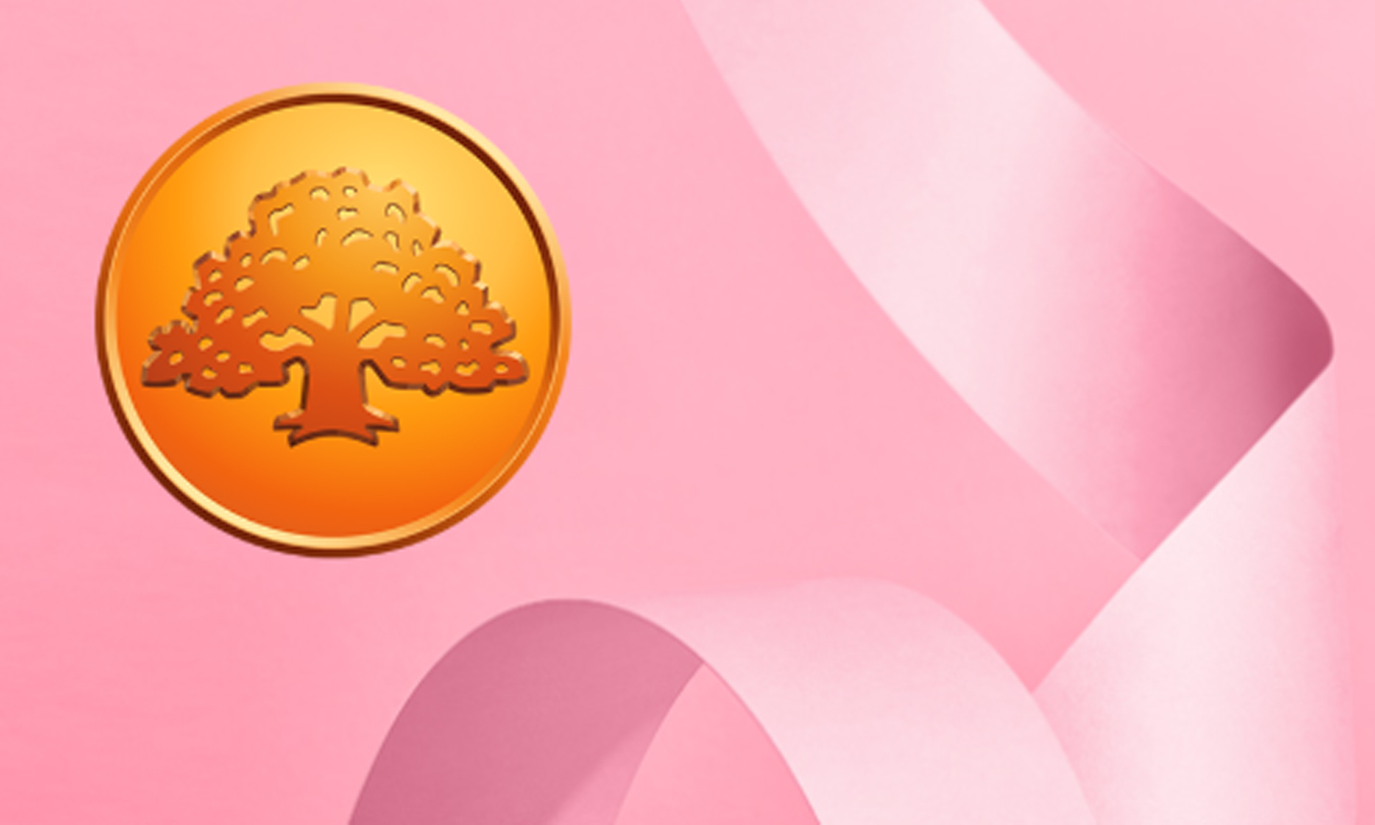 Bankens logga mot rosa bakgrund